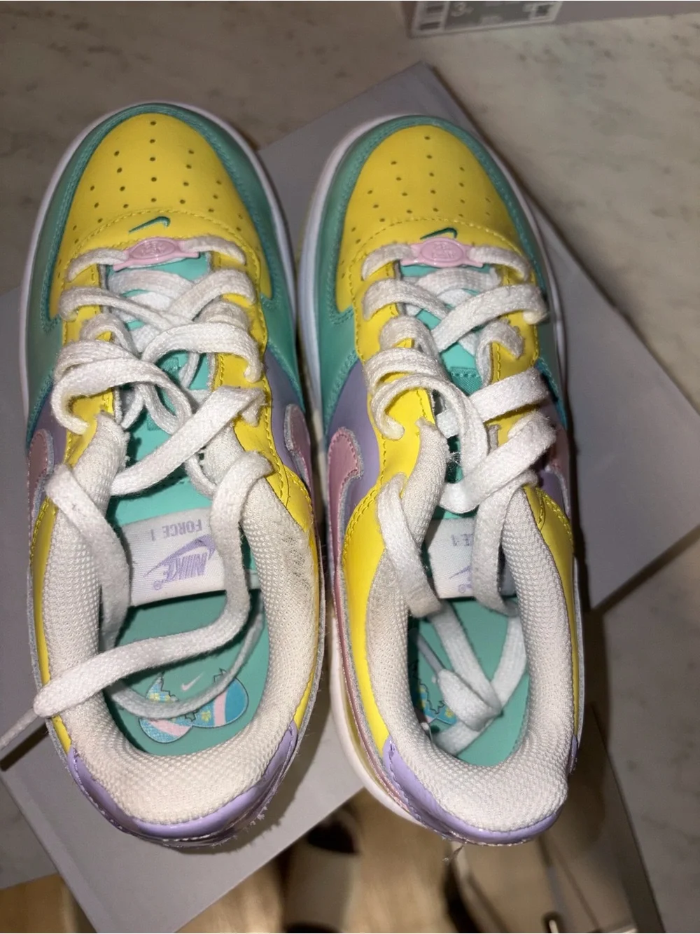 Nike Kids Low Top Sneakers in Yellow, Pink, Mint & Lavender